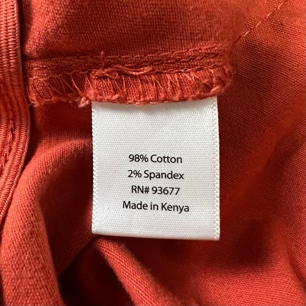 St Johns Bay Wide Leg Pants Womens 12 Orange Rust Sailor Buttons - Picture 4 of 9